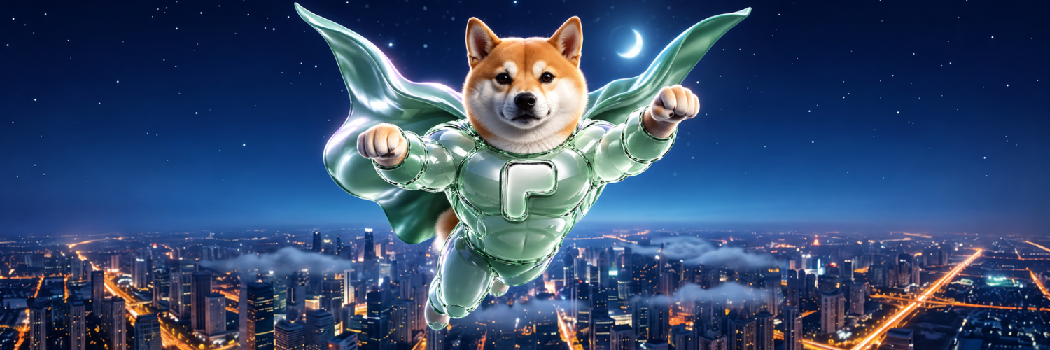 Pons Inu flying above an illuminated futuristic city beneath a crescent moon